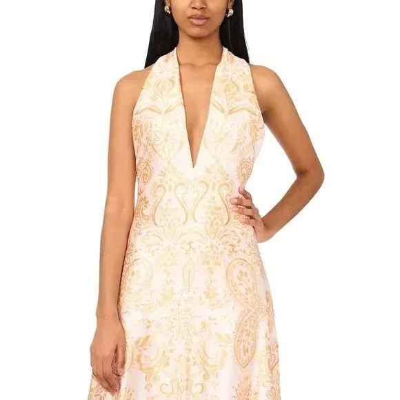 Parker The Nia Romantic Printed Open Back Halter Maxi Dress Paisley Dandelion 4